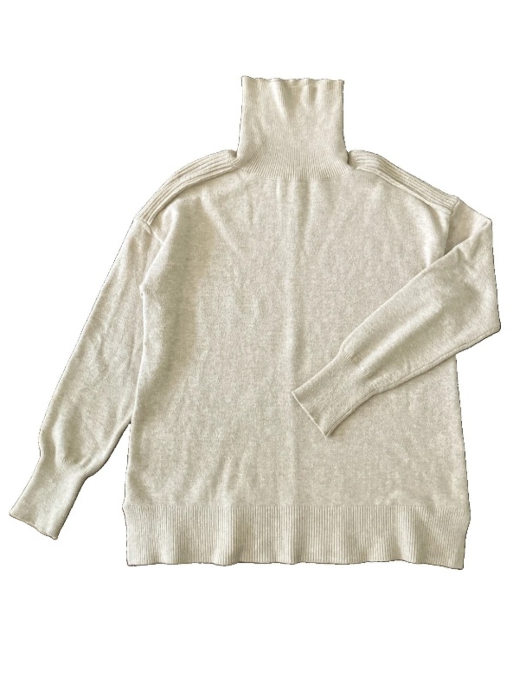 Evereve Carlie Neutral Womens Turtleneck Pullover Sweater Almond Beige Sz Medium